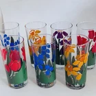 Vintage Anchor Hocking Nina Greenhouse Collection Tumbler Glasses Set of 7