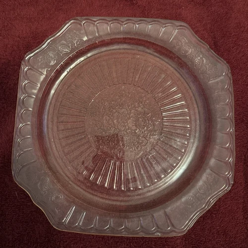 Anchor Hocking Mayfair Open Rose Pink Dinner Plate 9 1/2" Depression Glass
