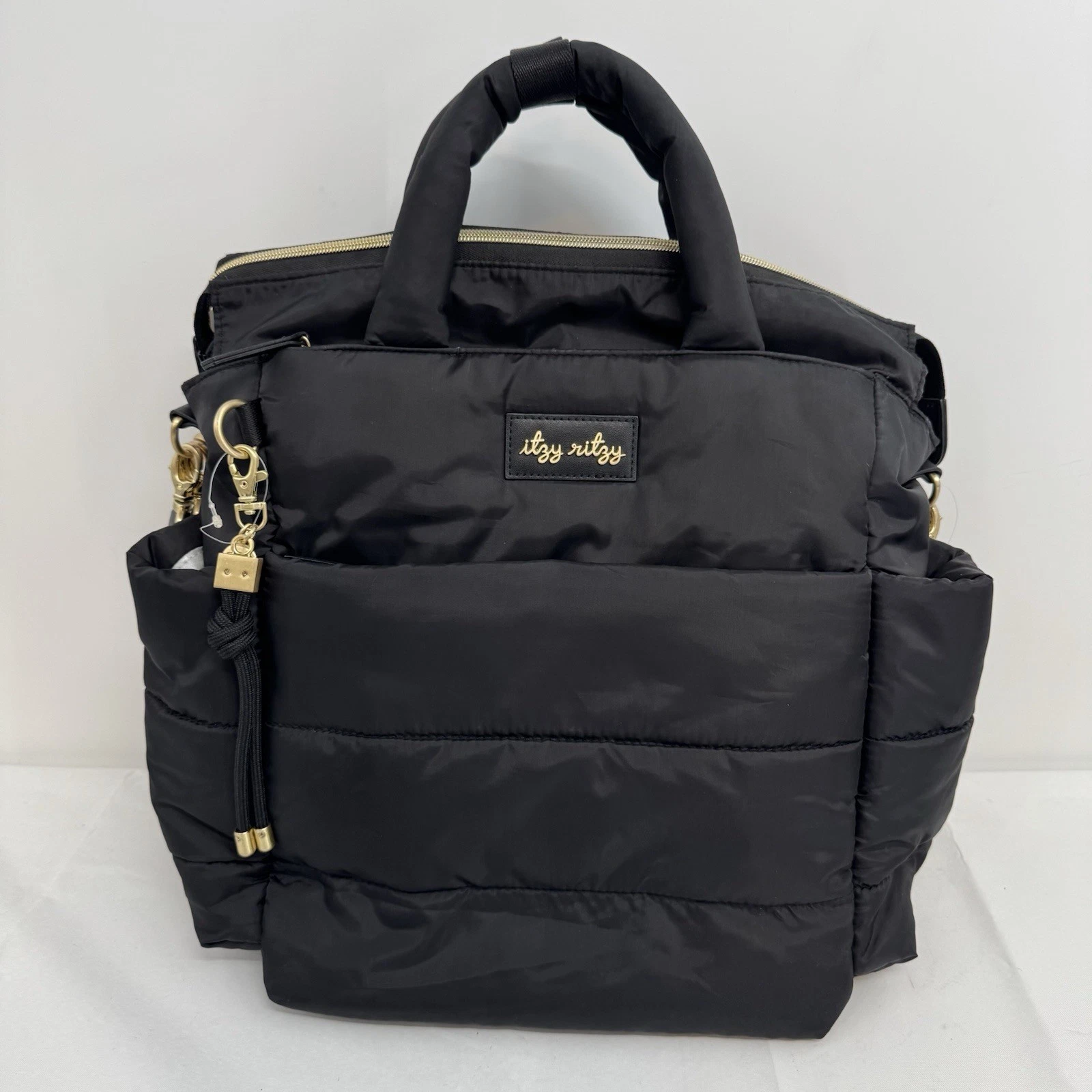 Itzy Ritzy Dream Convertible Diaper Bag - 14 Pockets & Changing Pad, Black