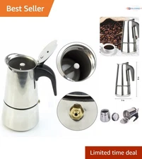 Stainless Steel 2 Cup Coffee Maker Espresso Percolator Stove Top 100ml
