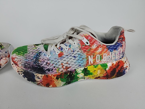 NOBULL Pride Journey Sneakers Mens Sz 10.5 Womens Sz 12 Artwork Paint Splatter - Imagen 4 de 10