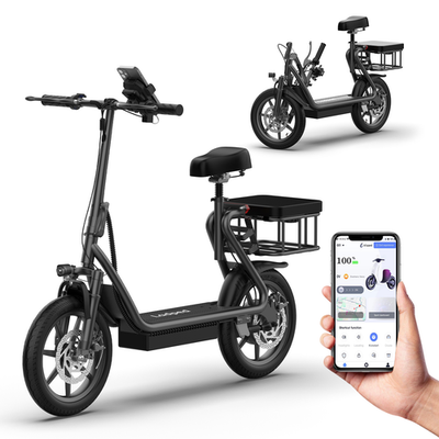 Qlaway - Patinete eléctrico para adultos de 500 W, velocidad máxima de