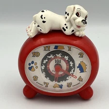 Rare Disney 101 Dalmations Alarm Clock Fantasia Dog Vintage 1990's Working