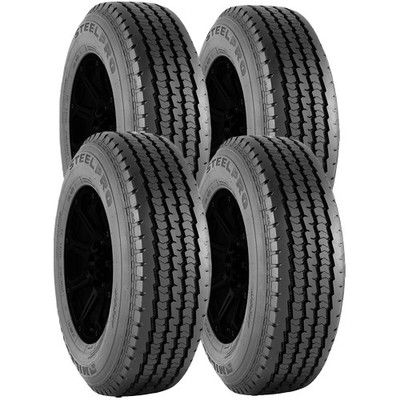 (QTY 4) 195/75R16C Milestar MS597S SteelPro 107/105R Load D Black Wall Tires