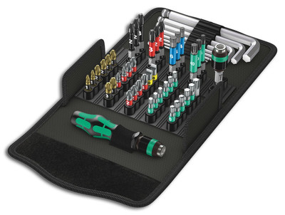 WERA Schraubwerkzeug-Satz KK100 Winkelschlüssel HEX-Plus, BiTorsion Bits 25mm