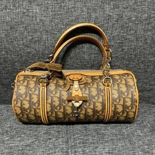 Christian Dior Trotter Romantic Mini Boston Bag Handbag Canvas Leather Key Lock