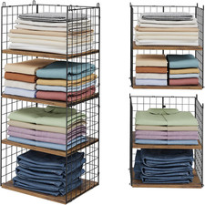 2 Pack Closet Organizers and Storage, Stackable Closet Shelf Organizer Heavy Dut