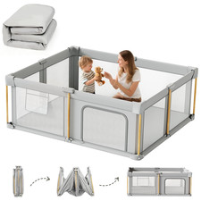 Foldable Baby Playpen with Mat - Portable Indoor/Outdoor Play Yard 71x59
