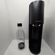 SodaStream Terra Black Soda Stream Machine With Bottle Tested Working 