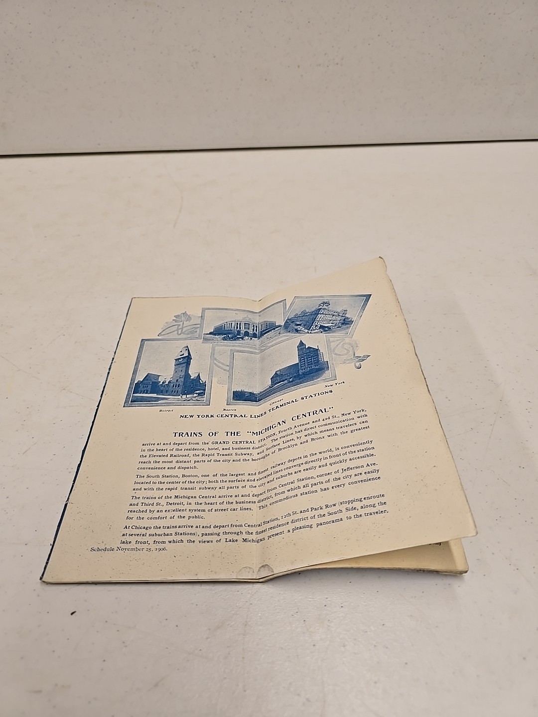 Antique Winter 1906 MCRR Michigan Central Railroad Niagra Falls Route Time Table