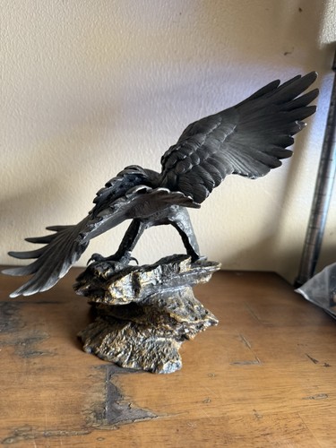 Franklin Mint The Alaska Chilkat Bald Eagle Preserve Pewter Paul Brunelle - Picture 4 of 7