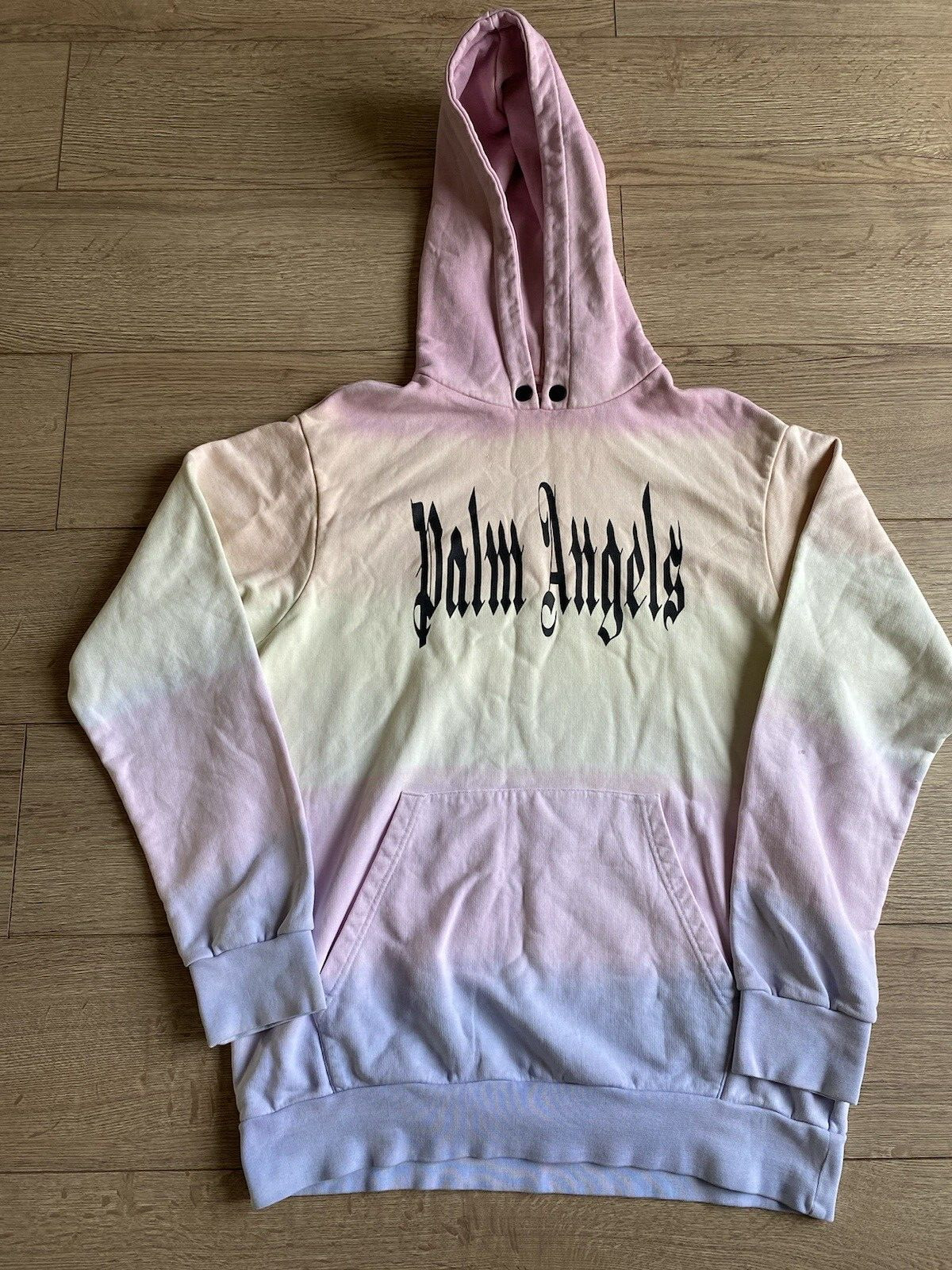 Palm Angels Oversized Unisex Gothic Style Print Tie Dye  Hoodie Medium Chest 46"