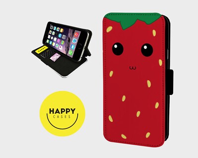 SWEET STRAWBERRY FACE - Kunstleder Flip Handyhülle - iPhone/Samsung