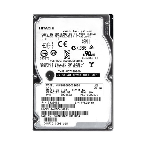Hitachi Ultrastar C10K600 600GB 10K 64MB SAS-2 2.5'' HUC106060CSS600 DKR5C-J60SS - Photo 3/3