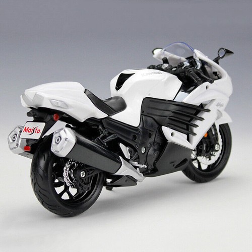 Maisto 1:12 Kawasaki Ninja ZX-14R Blanco Diecast Motocicleta Modelo Nuevo en Caja - Imagen 3 de 8
