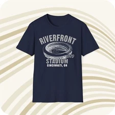 Riverfront Stadium 1970 Classic Cut Baseball T-Shirt - Cincinnati Reds
