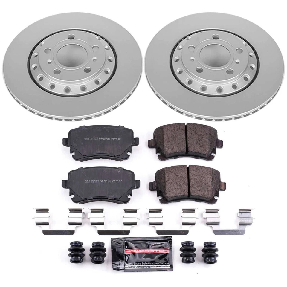 Juego de 2 ruedas Powerstop CRK4562 discos de freno y kits de pastillas traseras para VW A8 Quattro Foto 2 de 2
