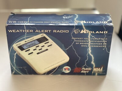 Midland New In Box   All Hazards Alert Weather Radio  NOAA Storm Warning WR-100