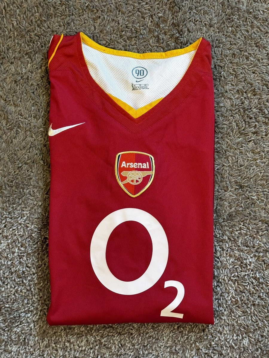 O2 Arsenal Nike 90 Red Home Soccer Futbol Jersey Men's Size O2 Arsenal Nike 90 Red Home Soccer Futbol Jersey Men's Size