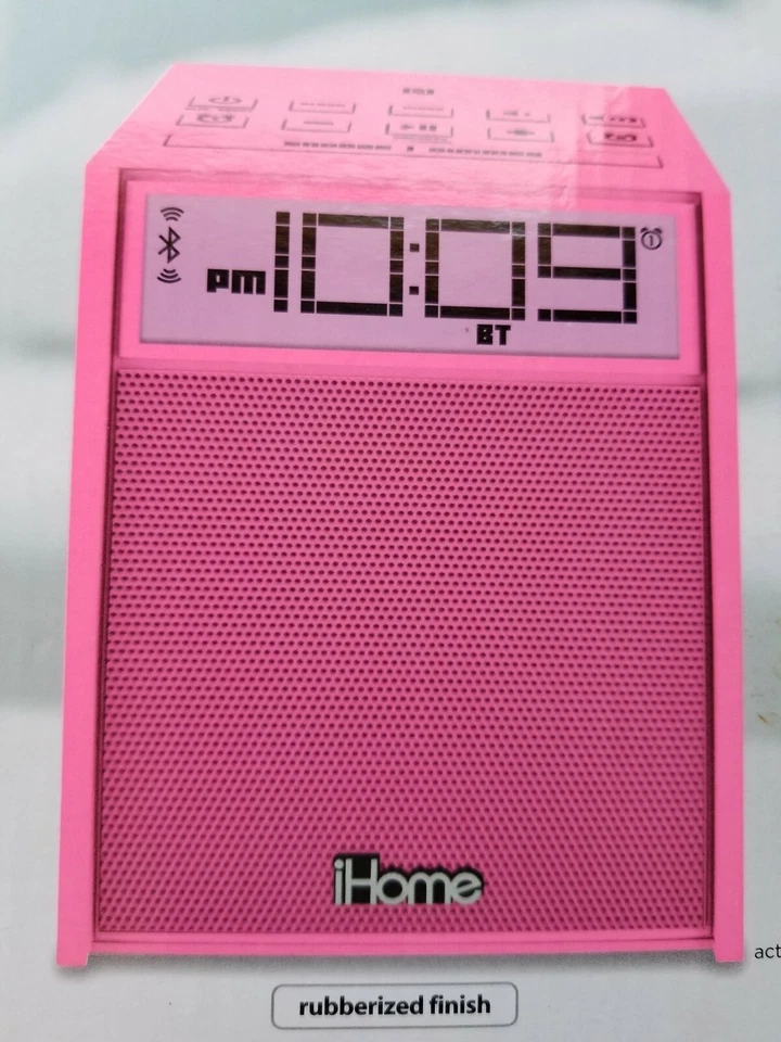 iHome Pink IBN180 Bluetooth FM Clock Radio With USB Charging MSRP $60 - Image 3 of 4