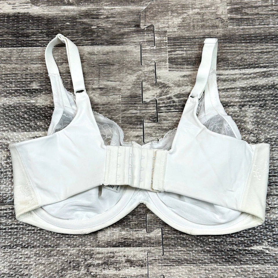 Lilyette Minimizer Bra 34DD White Smoothing Lace Underwire Adjustable 0433 - Image 3 of 4