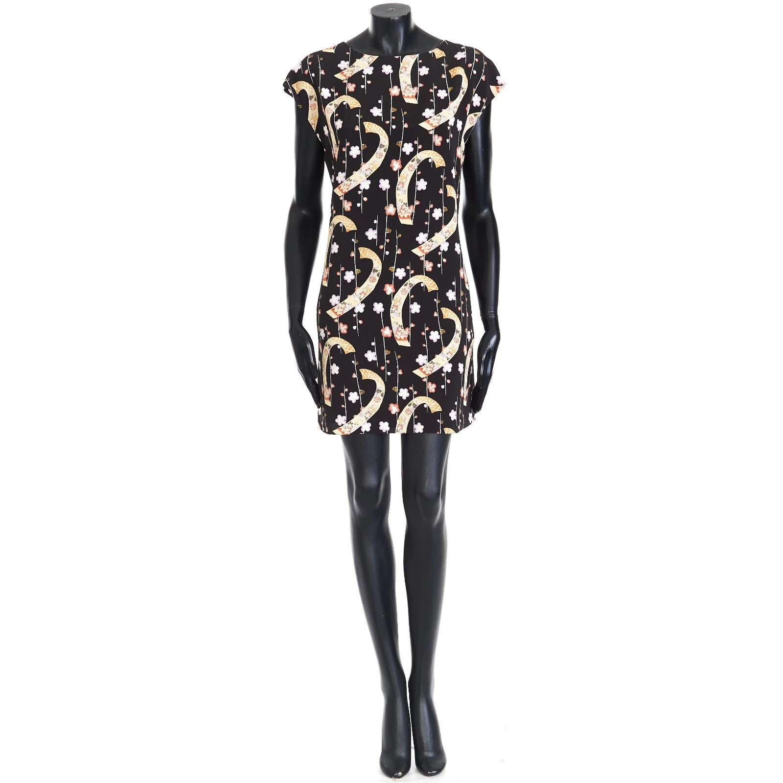 Saint Laurent — SAINT LAURENT 2150$ 'BabyDoll' Cap Sleeve Dress In Black Silk / Polyester
