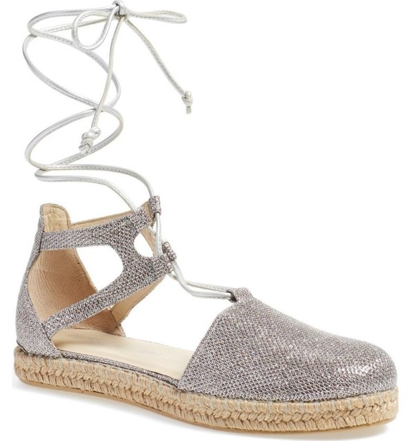 silver espadrille sandals