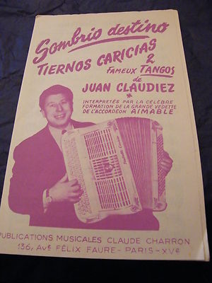 Noten Sombrio Destino Tiernos Caricias von Juan Claudiez Tangos für Akkordeon