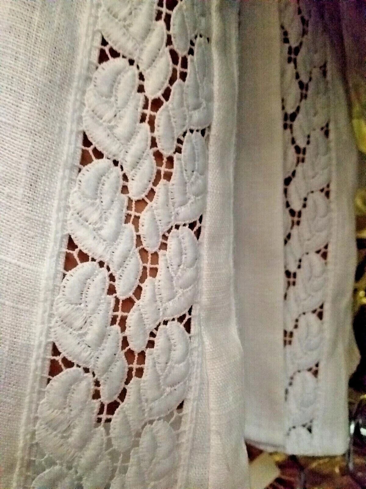 Maxi abito Michael Kors manica lunga cotone bianco ricamo cintura taglia M 38 nuovo HB110