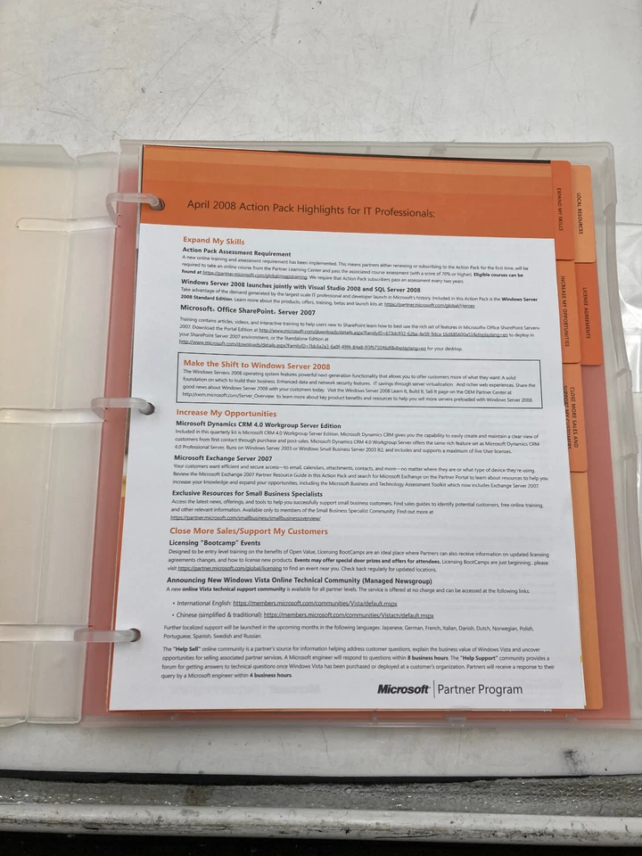 Microsoft Action Pack Subscription Toolkit April 2008 Vista Ultimate + More - Image 4 of 4