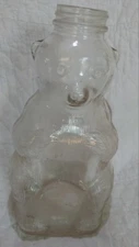 Org Vintage Glass Piggy Bank- No Coin Slot- Bear- Snow Crest Beverages- Salem MA