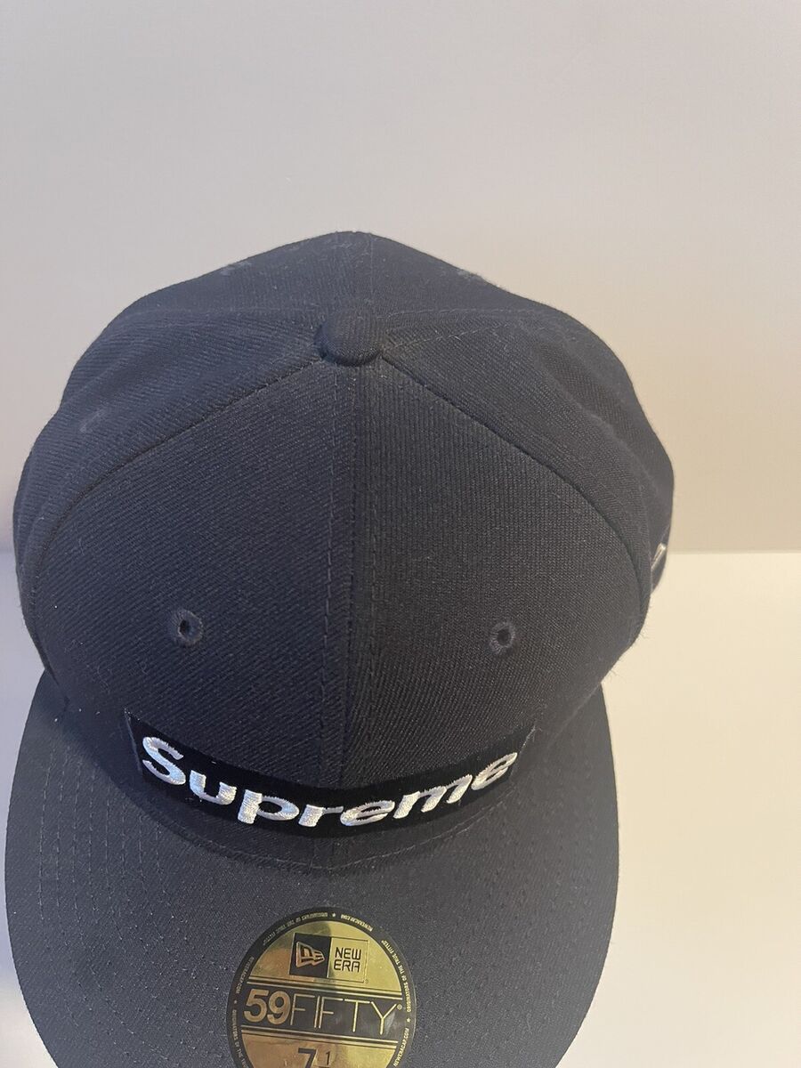 Supreme Champions Box Logo New Era Black Cap Hat 7 1/2 Navy Supreme Champions Box Logo New Era Black Cap Hat 7 1/2 Navy