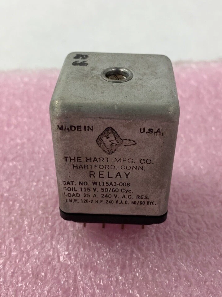 Relé CT Hartford vintage EE. UU. HART MFG CO W115A3-008 115 V 60 CYC Foto 2 de 4