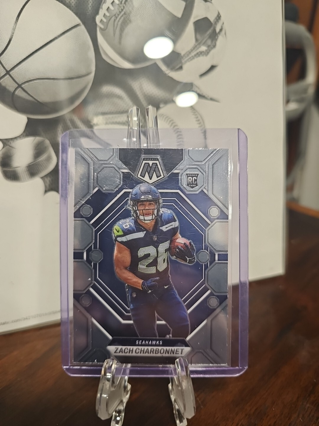 2023 Mosaic Zach Charbonnet Silver Prizm Rookie RC #379 Seahawks