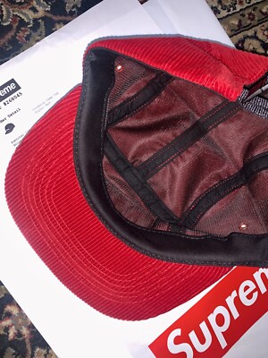 Supreme Corduroy Camp Cap Red New FW16 Original First Box Logo