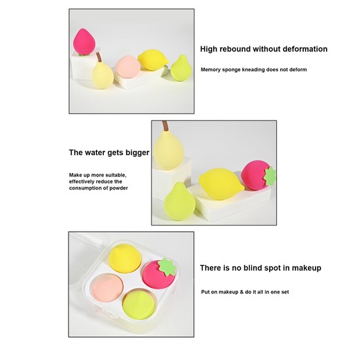 5pcs Cosmetic Egg Makeup Sponge Set Blender Cute Fruit Shape Soft Beauty Sponge - Picture 7 of 17