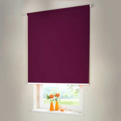 Verdunkelungsrollo Mittelzugrollo Springrollo Rollo - Höhe 180 cm lila - Bild 1 von 3