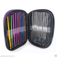 22-pcs Crochet Hook Set 10 Sizes Aluminum Crochet Hooks 12 Steel Crochet Hooks