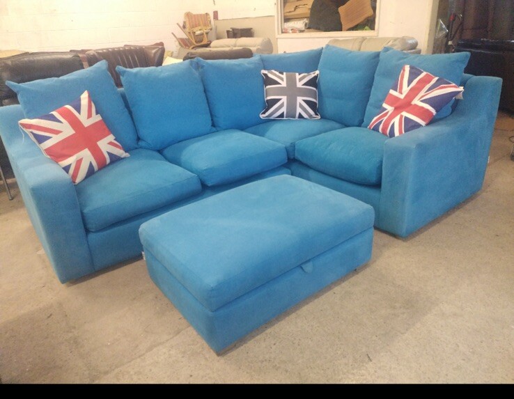 LOAF Cloud Corner Sofa Blue Teal & Opening Footstool Cost Over 6k eBay