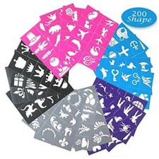 Face Painting Stencils for Kids, 200 Pieces Professional Reusable Body Paint
