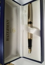 Waterman Expert Fountain Pen Champagne Gold Medium Pt New In Box
