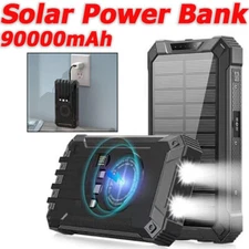 New 90000mAh Solar Wireless Magnetic Power Bank Charger Portable  For Cell Phone