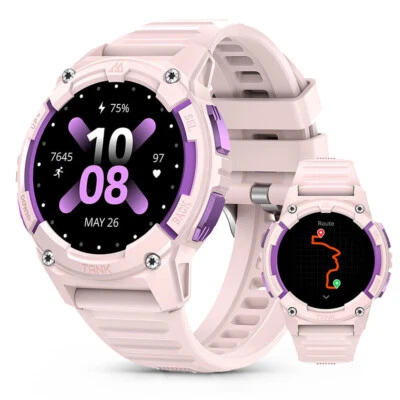 2024 KOSPET TANK S2 GPS Smartwatch Damen IP69K Wasserdicht Uhr 350mAh Akku Pink