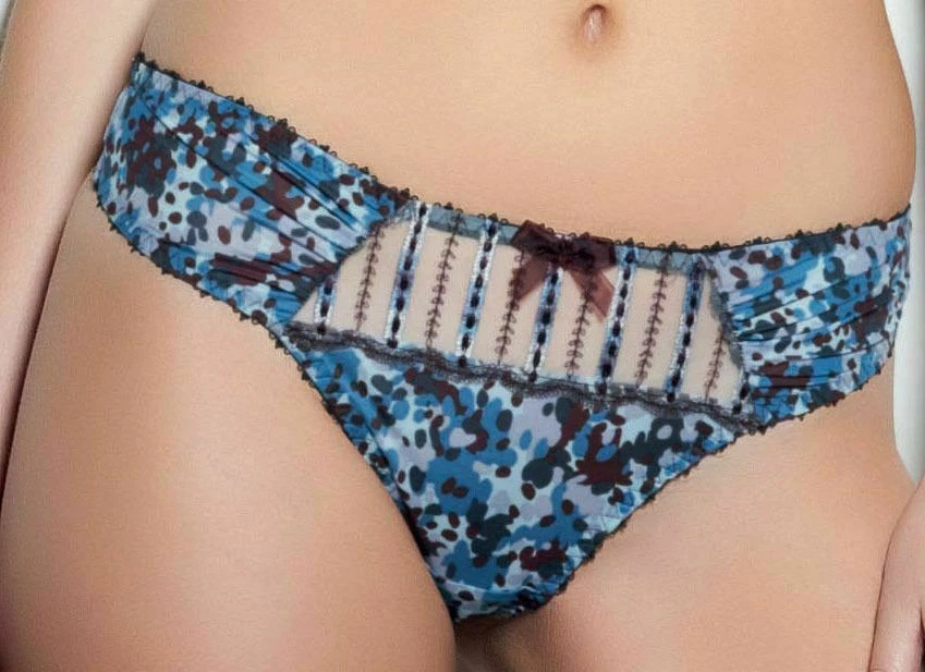 Freya Tara Thong Knickers Twilight Size M 12 14 Blue Brown Purple Camo 4607 New - Image 3 of 4
