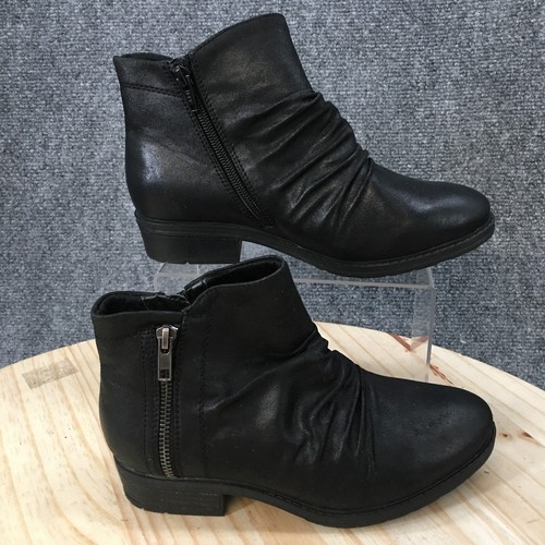Baretraps Boots Womens 6 W Yuno Ankle Booties Black Textile Low Heels Side  NEW | eBay