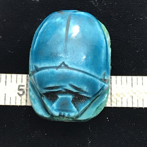 Cuentas de escarabajo talladas en azul de diseño egipcio de colección *5 - Imagen 9 de 12