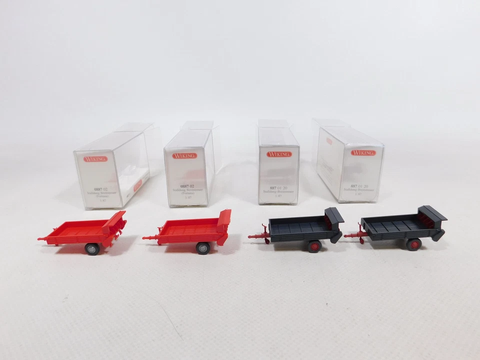 4X Wiking H0 1:87 Stalldung-Breitstreuer: 0887 02 + 887 01 20 TOP+Box #CZ481-0,5 - Immagine 2 di 4