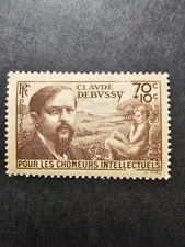 FRANCE TIMBRE CLAUDE DUBUSSY CHÔMEURS INTELLECTUELS N°437 NEUF ** LUXE MNH 1939