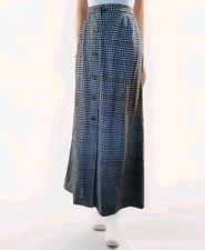 Vtg 1980s Pendleton Plaid All Wool Fitted Buttoned Front Maxi Skirt S