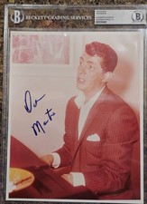 Dean Martin Signed Photograph 8 by 10 GEM MINT 10 Beckett COA Autograph